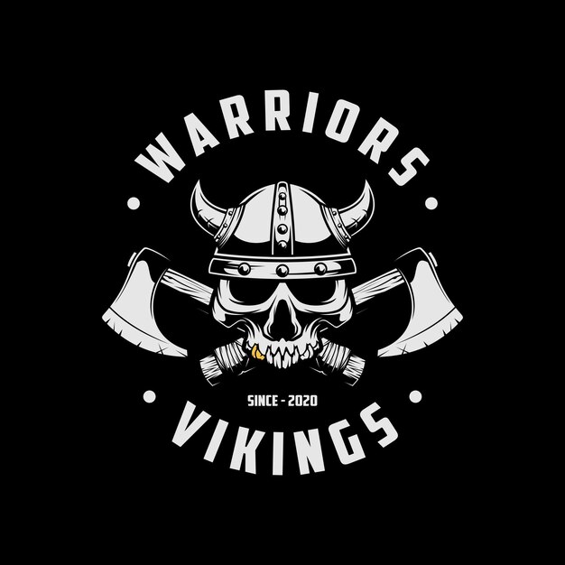 Logotipo de guerreros vikingos