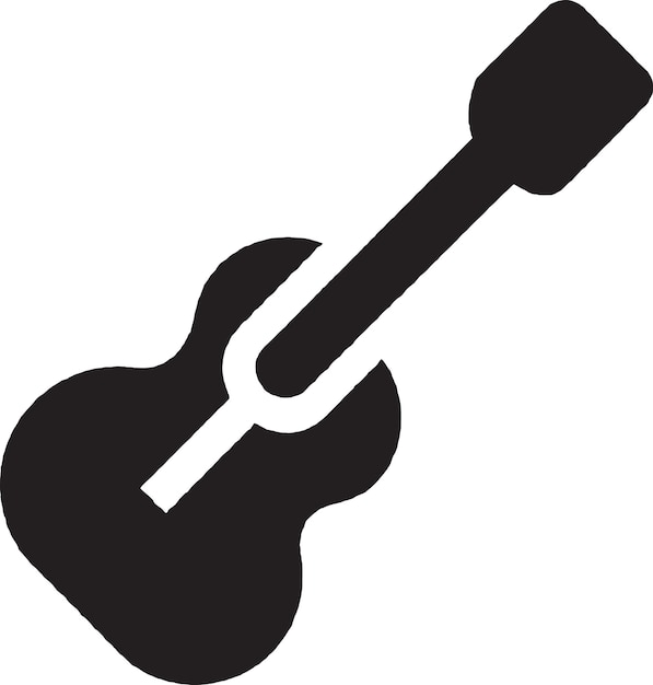 Logotipo de guitarra vectorial simple para su marca de música limpia y sin complicaciones