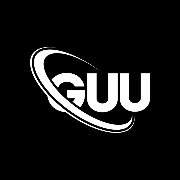 El logotipo GUU GUU letra GUU letra diseño del logotipo Iniciales GUU logotipo vinculado con círculo y mayúscula monograma logotipo GOO tipografía para negocios de tecnología y marca inmobiliaria