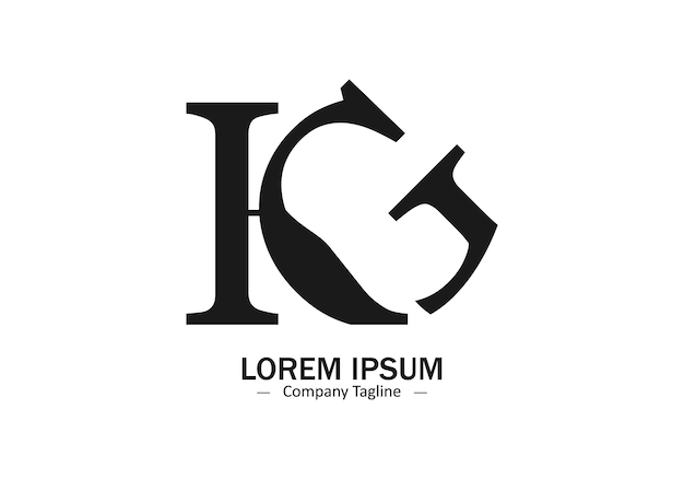 El logotipo de H o G H I El diseño aislado de la silueta vectorial del icono de G o G I
