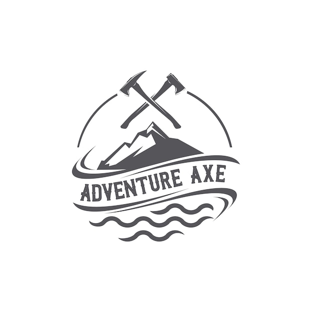 Logotipo de hacha de aventura