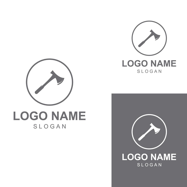 Logotipo de hacha logohatchet con plantilla de ilustración de vector de diseño de concepto