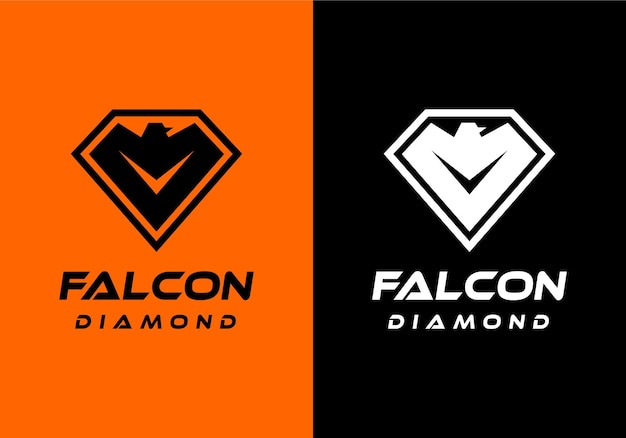 El logotipo de halcón con un marco de diamantes es adecuado para un símbolo de empresa.