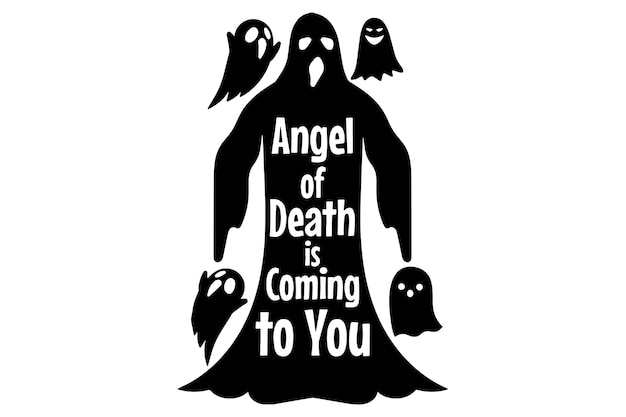 Logotipo Halloween Ángel de la muerte viene hacia ti