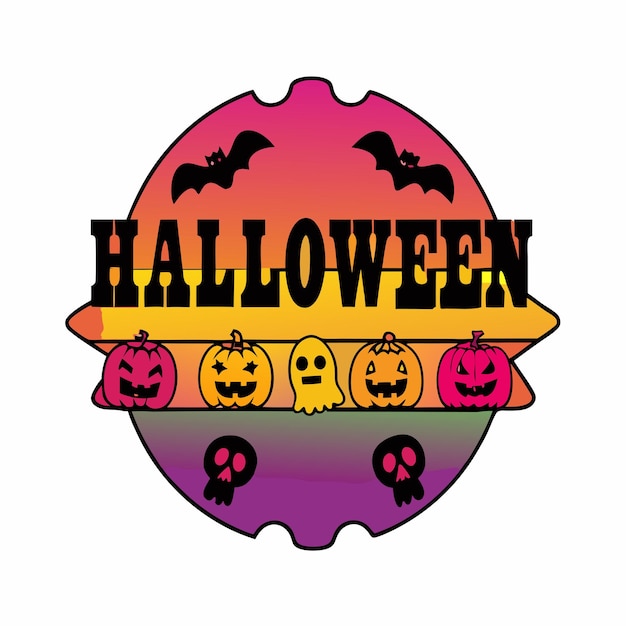 un logotipo para Halloween con una calabaza en él