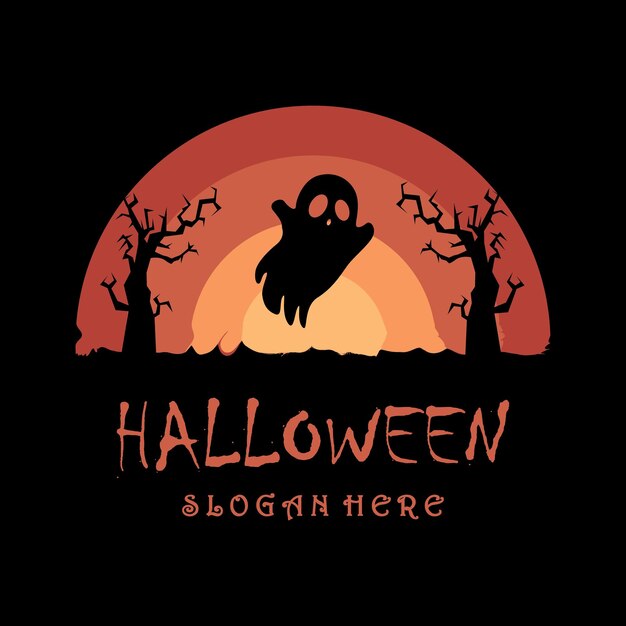 LOGOTIPO DE HALLOWEEN CON PLANTILLA SLOGAN