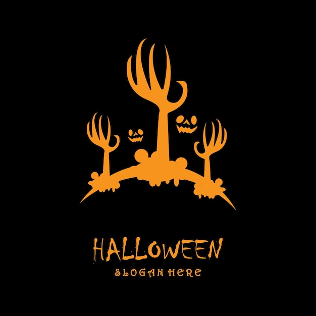 LOGOTIPO DE HALLOWEEN CON PLANTILLA SLOGAN