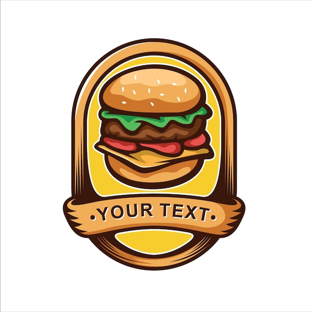 Logotipo de hamburguesa emblema vintage