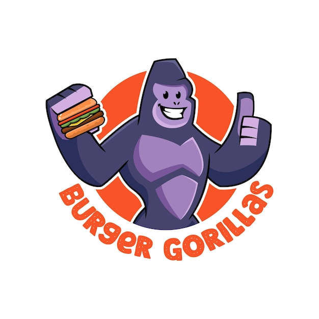 Vector logotipo de hamburguesa gorilas