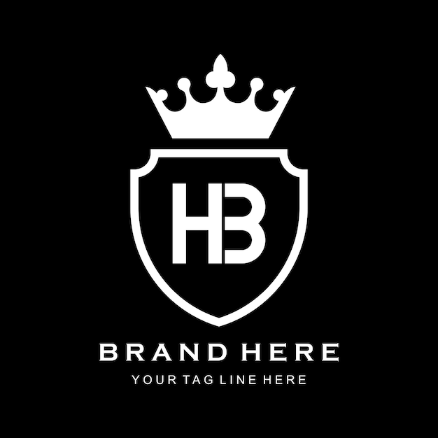 Logotipo HB Minimalismo Logotipo Corona Vector del logotipo HB