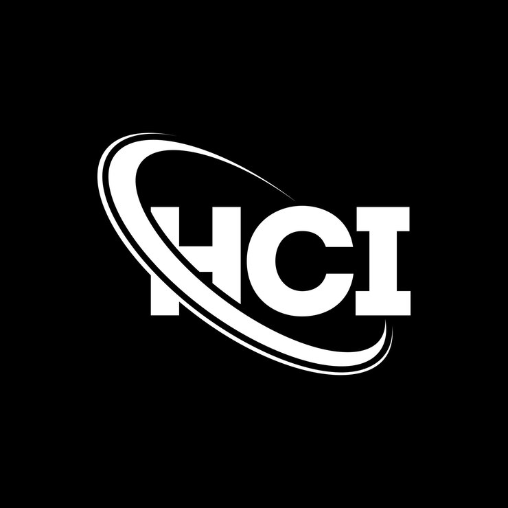 Vector logotipo hci hci letra hci letra diseño logotipo iniciales logotipo hci vinculado con círculo y mayúscula logotipo monograma hci tipografía para negocios de tecnología y marca inmobiliaria