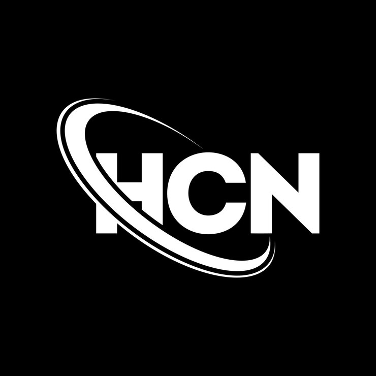 Vector logotipo hcn letra hcn letra diseño de logotipo iniciales logotipo hnc vinculado con círculo y mayúscula logotipo monograma hcn tipografía para negocios tecnológicos y marca inmobiliaria