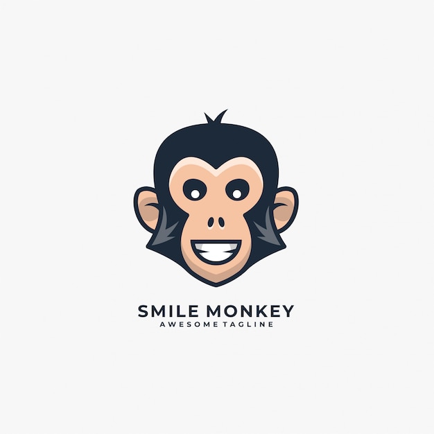 Logotipo de head smile monkey.