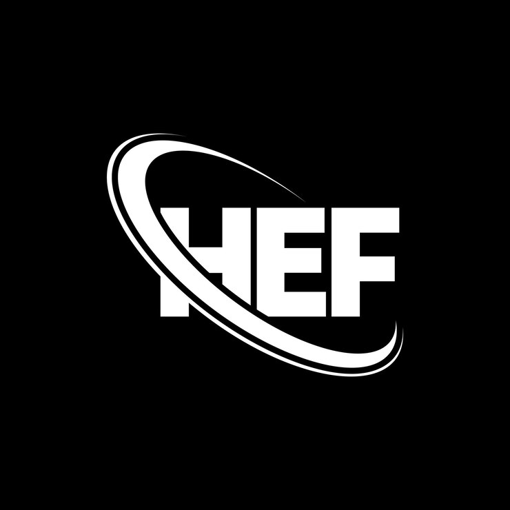 Vector logotipo hef hef letra hef letra diseño de logotipo iniciales logotipo hef vinculado con círculo y monograma en mayúsculas logotipo hef tipografía para negocios de tecnología y marca inmobiliaria
