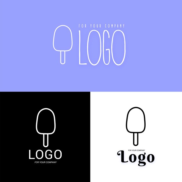 Logotipo de helado Icono de dulces Imagen de línea de helado empresa de diseño web aislado vector ilustración eps