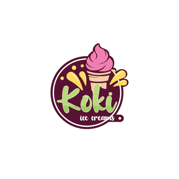 Vector logotipo de helado koki