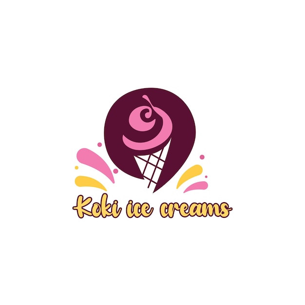 Vector logotipo de helado koki