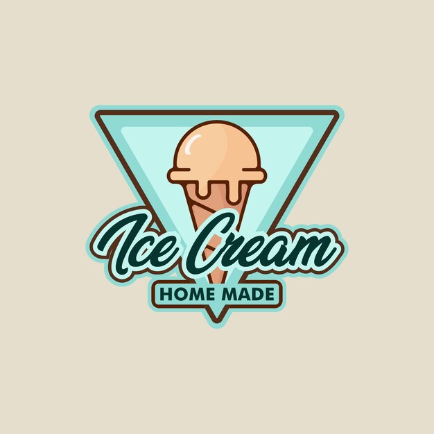 Vector logotipo de helado vector emblema ilustración plantilla icono diseño gráfico alimentos helado congelado signo