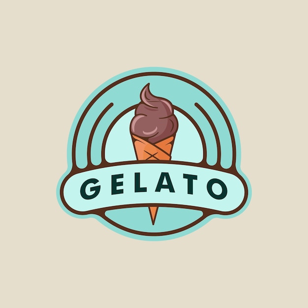 Vector logotipo de helado vector emblema ilustración plantilla icono diseño gráfico alimentos helado congelado