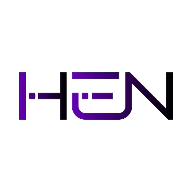 El logotipo de HEN, el monograma, las iniciales, la marca, la letra, el sello, el diseño de símbolos de tipografía minimalista moderna.