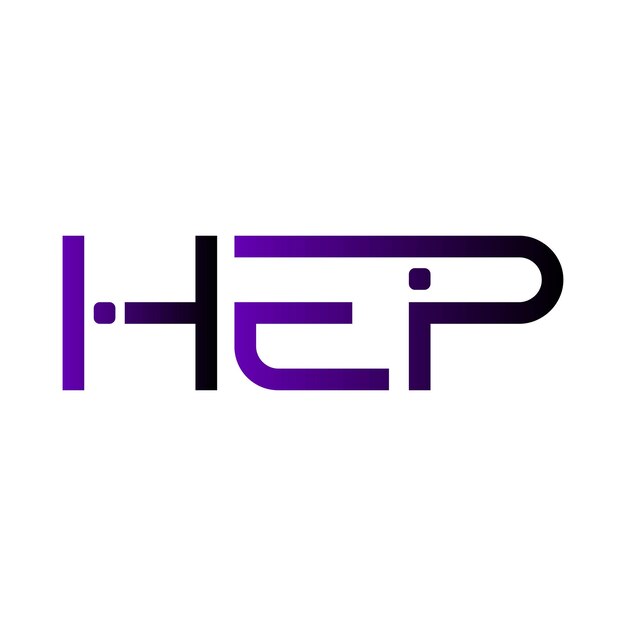 El logotipo de HEP es un monograma, iniciales, marca, letra, sello, diseño de símbolos de tipografía minimalista moderna.
