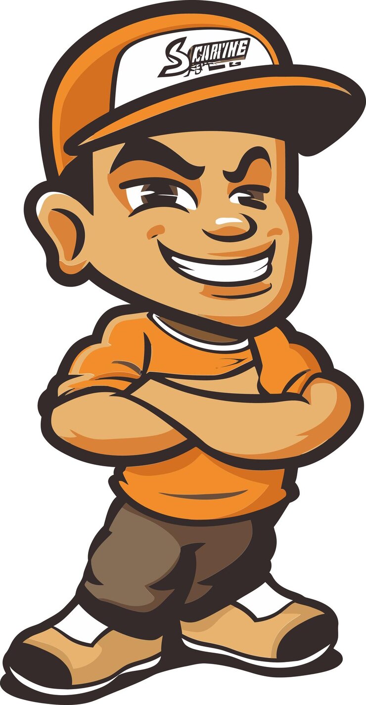 Vector el logotipo de heroic herald man mascot vector se distingue de la multitud