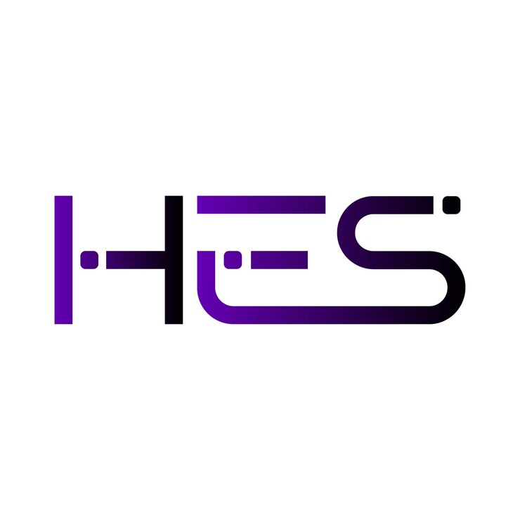 Vector el logotipo de hes, el monograma, las iniciales, la marca, la letra, el sello, el diseño de símbolos de tipografía minimalista moderna.