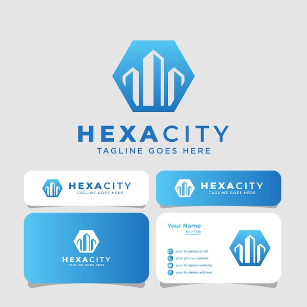 Logotipo de Hexa City, apto para cualquier empresa inmobiliaria