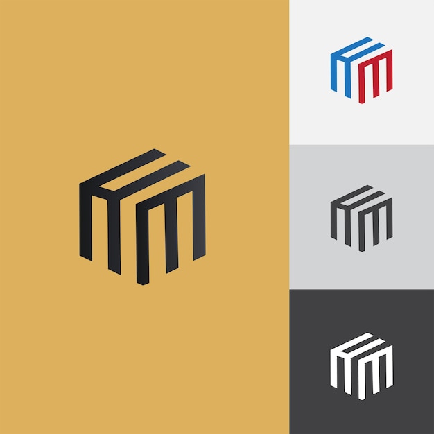 El logotipo hexagonal HM es moderno, lujoso y simple, adecuado para varios logotipos de marca