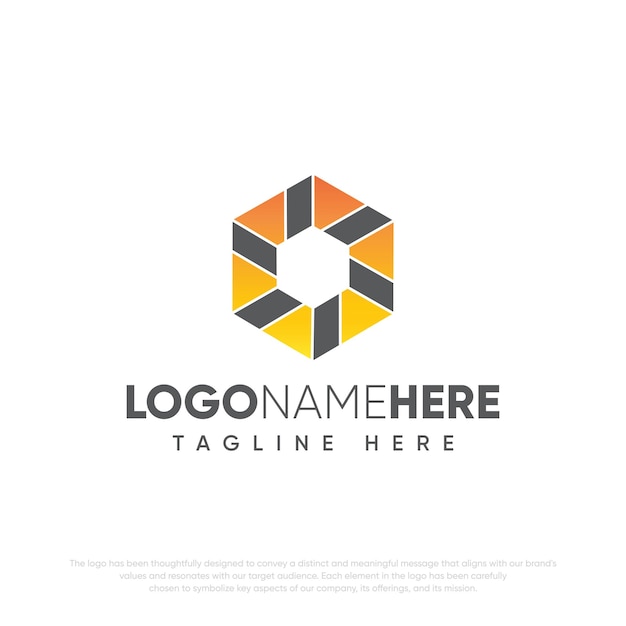 Logotipo hexagonal de vector libre degradado logotipo geométrico colorido brillante