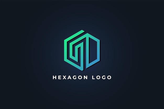 Logotipo de hexágono abstracto simple