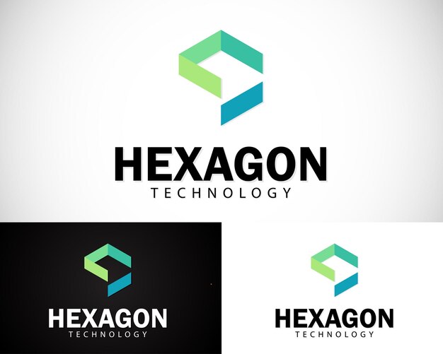 logotipo del hexágono concepto de diseño creativo negocio tecnología financiera