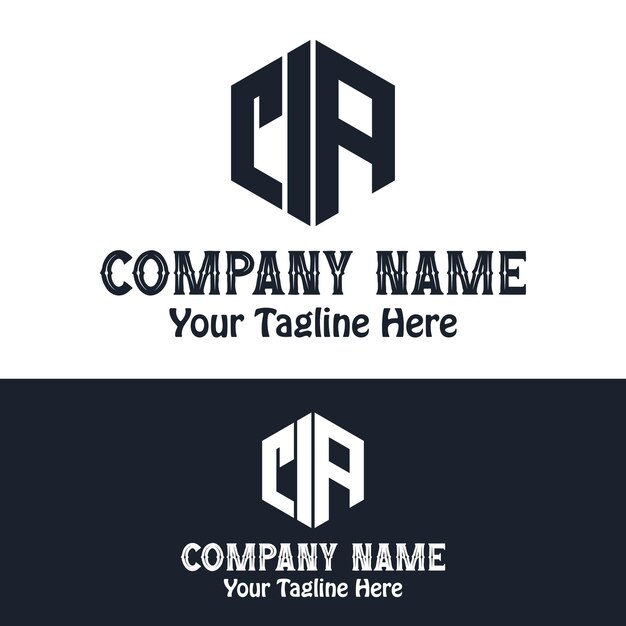 Logotipo de hexágono y elementos de diseño creativo de icono de letra