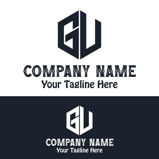Logotipo de hexágono y elementos de diseño creativo de icono de letra