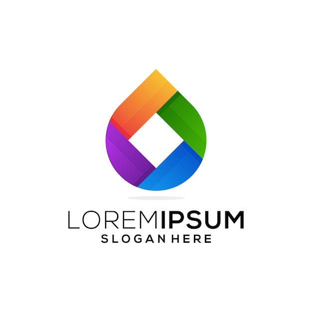 logotipo hexágono empresa comercial colorido