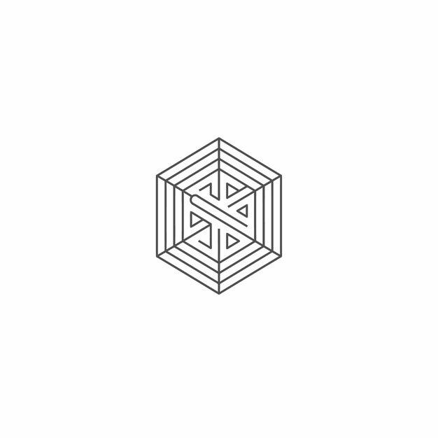 El logotipo del hexágono geométrico
