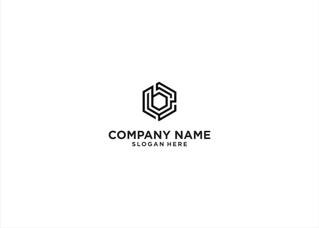 Logotipo de hexágono de letra inicial B