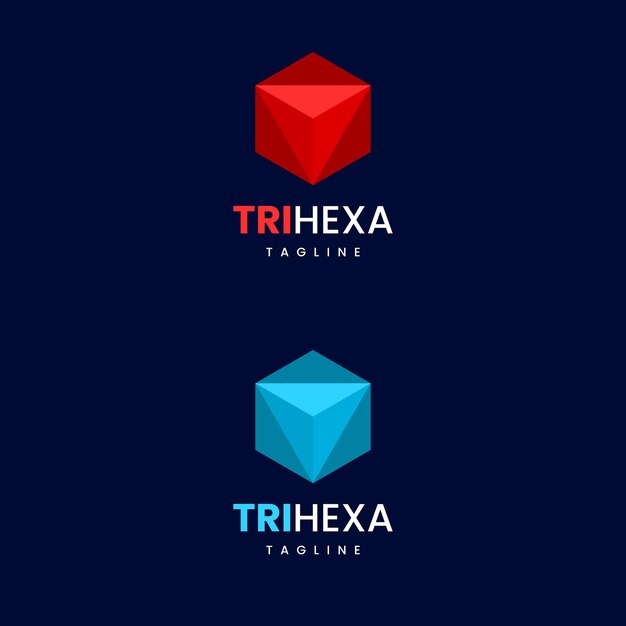 logotipo de hexágono y triángulo