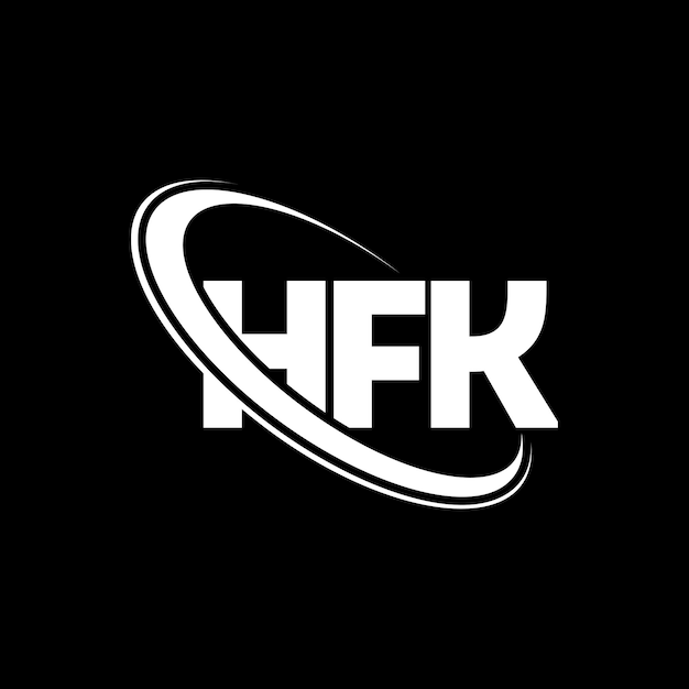 Logotipo HFK HFK letra HFK letra diseño del logotipo Iniciales HFK logotipo vinculado con círculo y mayúscula monograma logotipo HFK tipografía para negocios de tecnología y marca inmobiliaria