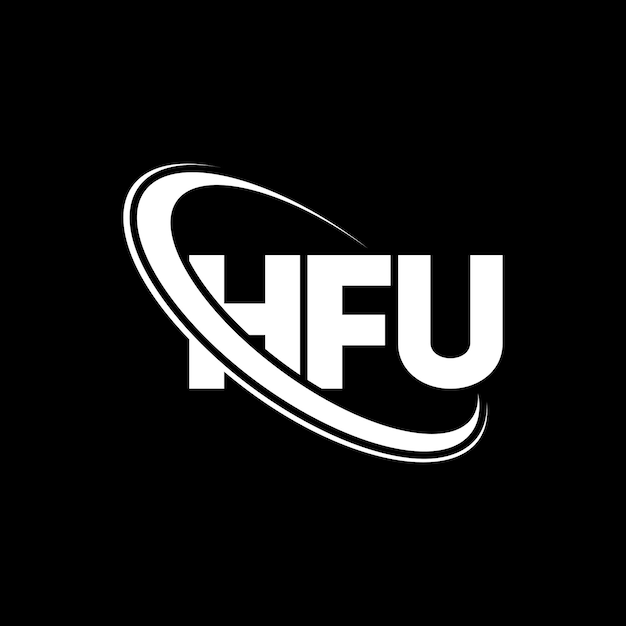 Vector logotipo hfu hfu letra hfu diseño de logotipo de letra iniciales hfu logotipo vinculado con círculo y mayúscula logotipo monograma hfu tipografía para negocios de tecnología y marca inmobiliaria