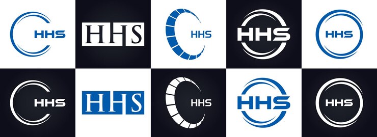 Vector el logotipo de hhs está diseñado con la letra hhs en blanco.