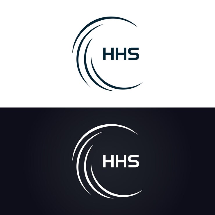Vector el logotipo de hhs está diseñado con la letra hhs en blanco.