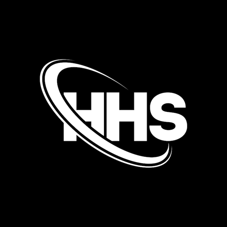 Vector logotipo de hhs hhs letra hhs letra diseño de logotipo iniciales logotipo hhs vinculado con círculo y mayúscula logotipo hhs tipografía para negocios de tecnología y marca inmobiliaria