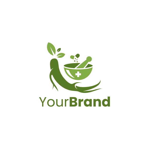 Logotipo de hierbas de ginseng