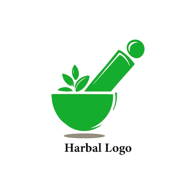 Vector un logotipo de hierbas sobre un fondo blanco