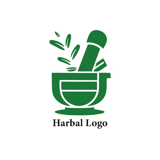 Vector un logotipo de hierbas sobre un fondo blanco