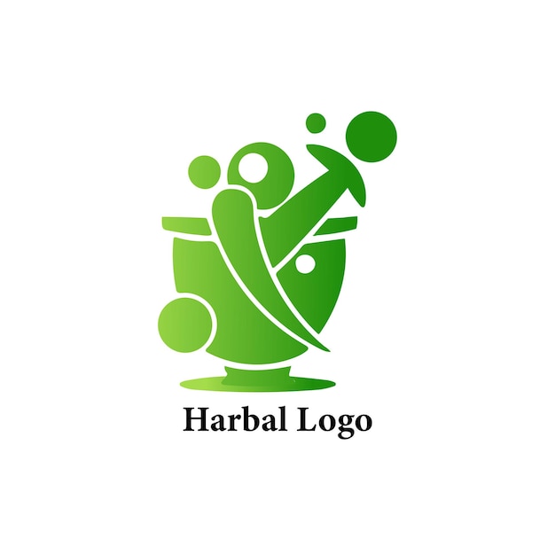 Vector un logotipo de hierbas sobre un fondo blanco