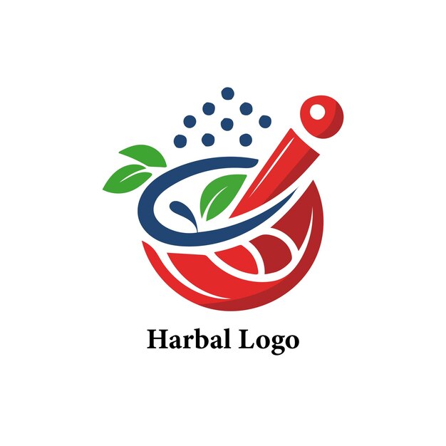 Vector un logotipo de hierbas sobre un fondo blanco