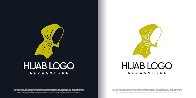 Logotipo de hijab con vector premium de concepto de estilo creativo