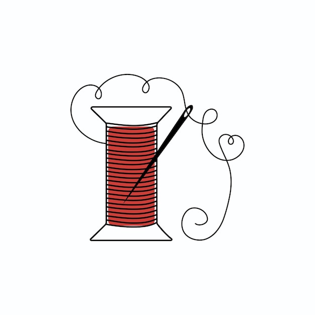Logotipo de hilo y aguja Carrete de hilo
